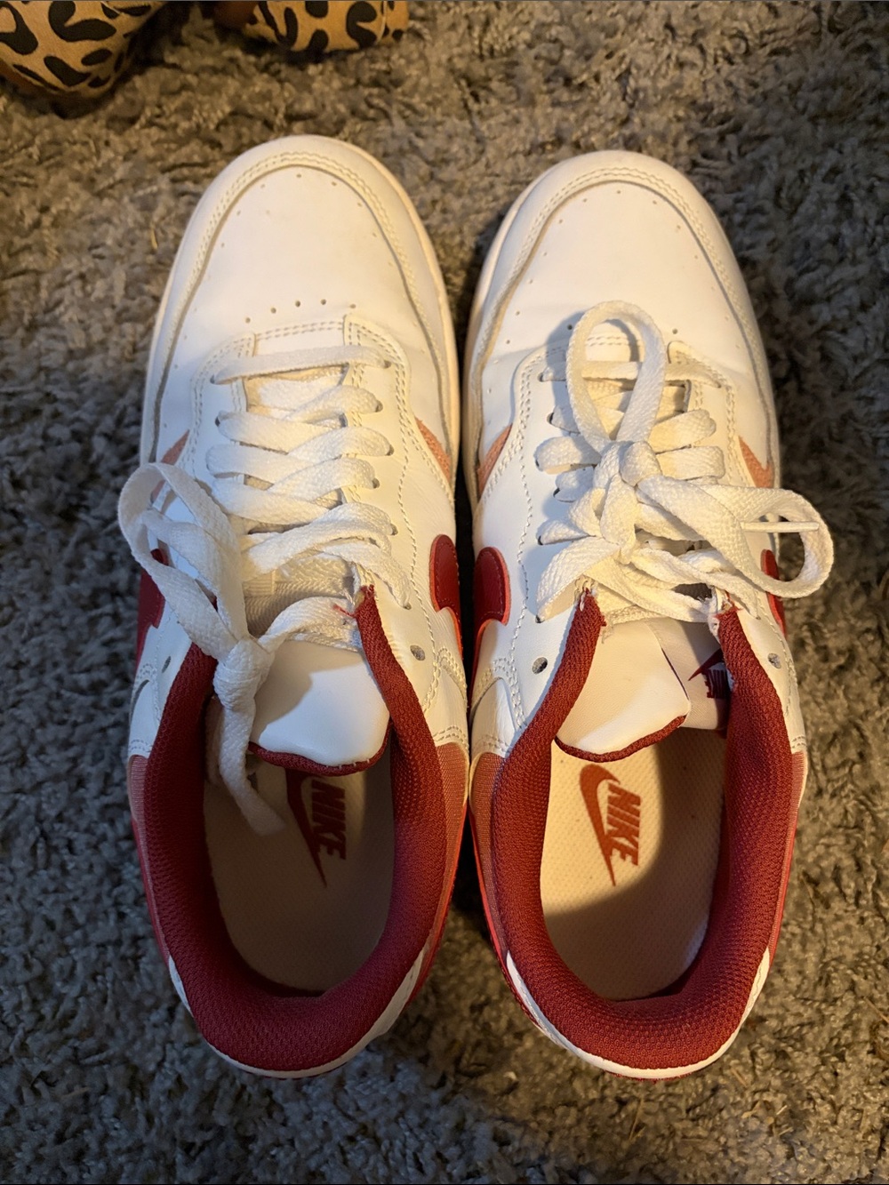 Nike White Sneakers with Red Accents Low-Top